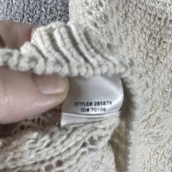 Ann Taylor Loft Loose Knit Sweater Long Sleeve Crew Neck Cream Women's Size XS - Picture 4 of 6